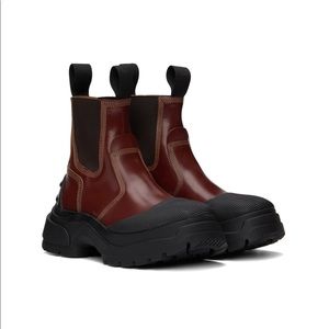 Maison Margeila Burgundy Chunky Chelsea Boots